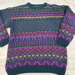 🔥 Vintage 90’s American Eagle Multicolor Geometric Pattern Sweater Medium 🔥